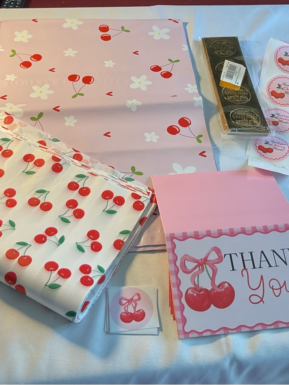 Assortment of Cherry Print Shipping Supplies- see description